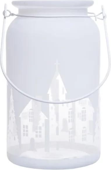 Sfeșnic din sticlă Ewax Village, ⌀ 10 cm, alb