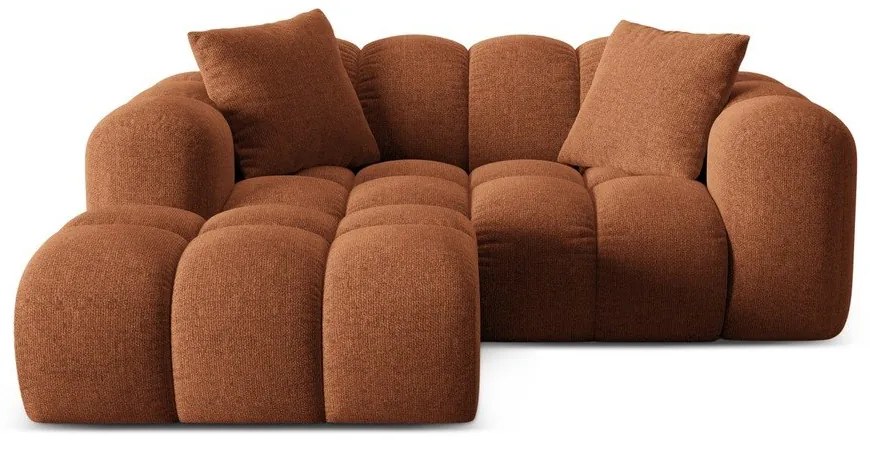 Colțar teracotă cu tapițerie din chenille (cu colț pe partea stângă/cu șezlong) Treno – Cosmopolitan Design