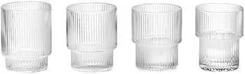 Pahare Ripple (set 4 buc) - Sticla Transparent inaltime(8.8cm) X latime(7cm)