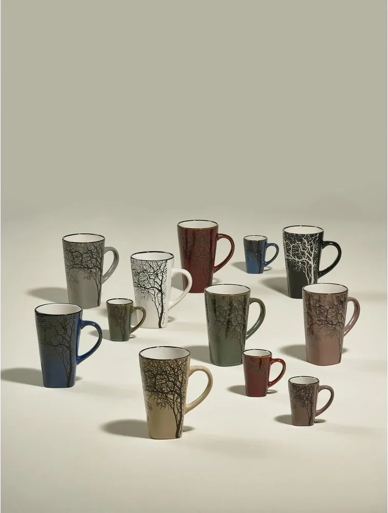 Căni roșii 4 buc. pentru espresso din gresie 100 ml Hela – Villa Collection