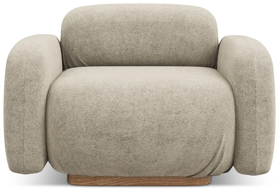 Modul pentru canapea modulară bej cu tapițerie din țesătură bouclé Ailani – Makamii