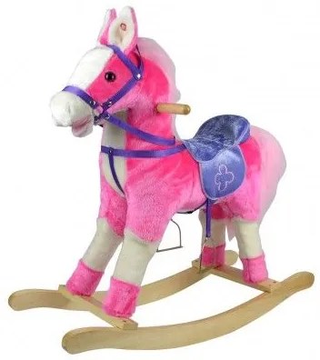 Cal balansoar, roz pe baterie - 71 cm