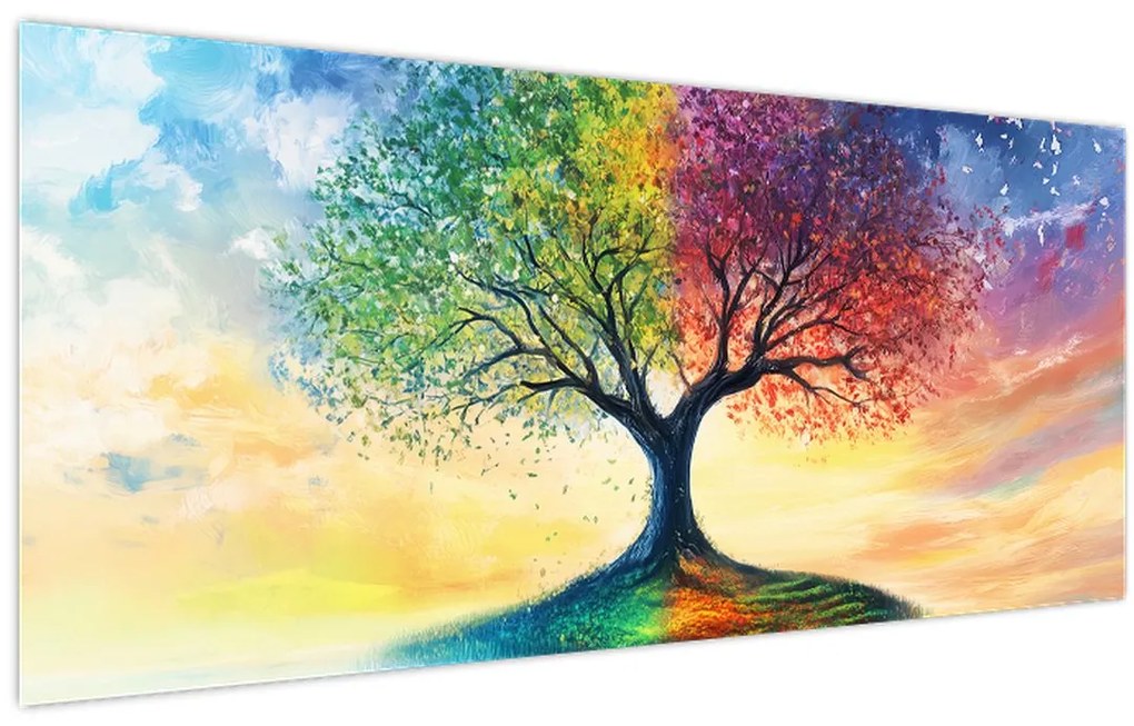 Tablou – Arbore pictat al anotimpurilor (120x50 cm)