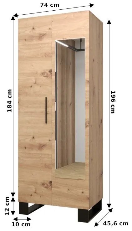 Set mobilier pentru hol Amanda 13 (Stejar artisan + roz). 1085966