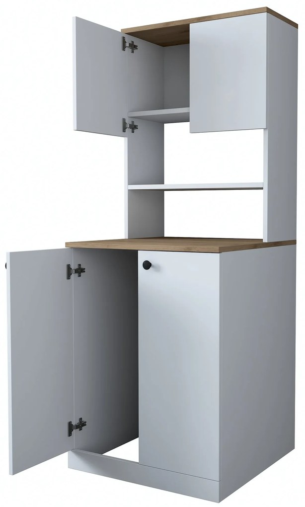 Dulap de baie Karoline 102 (Alb + Nuc). 1073339