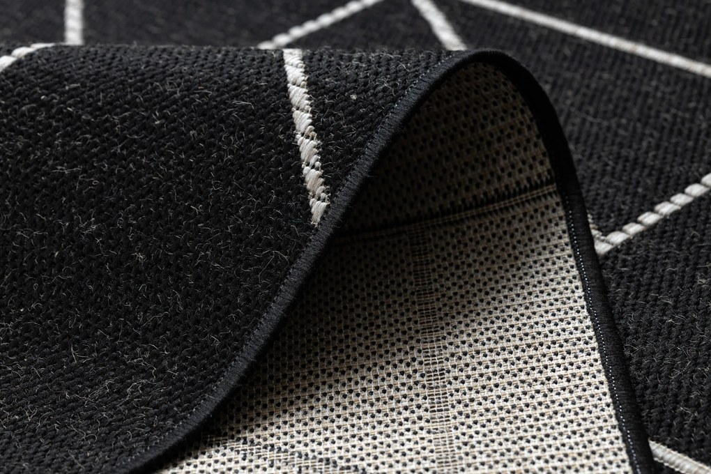 Covor sisal Floorlux 20605 negru si argint Triunghiuri, Geometric - SECUNDAR-COTATI PRODUSUL