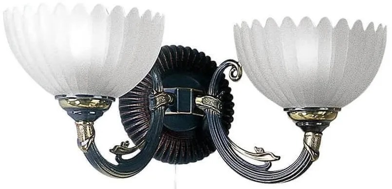 Aplica de perete design italian din alama cu lemn 3610