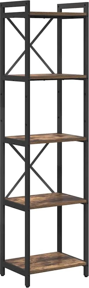 vidaXL Raft pentru cărți Stejar fumuriu 40 x 30 x 155 cm Lemn compozit