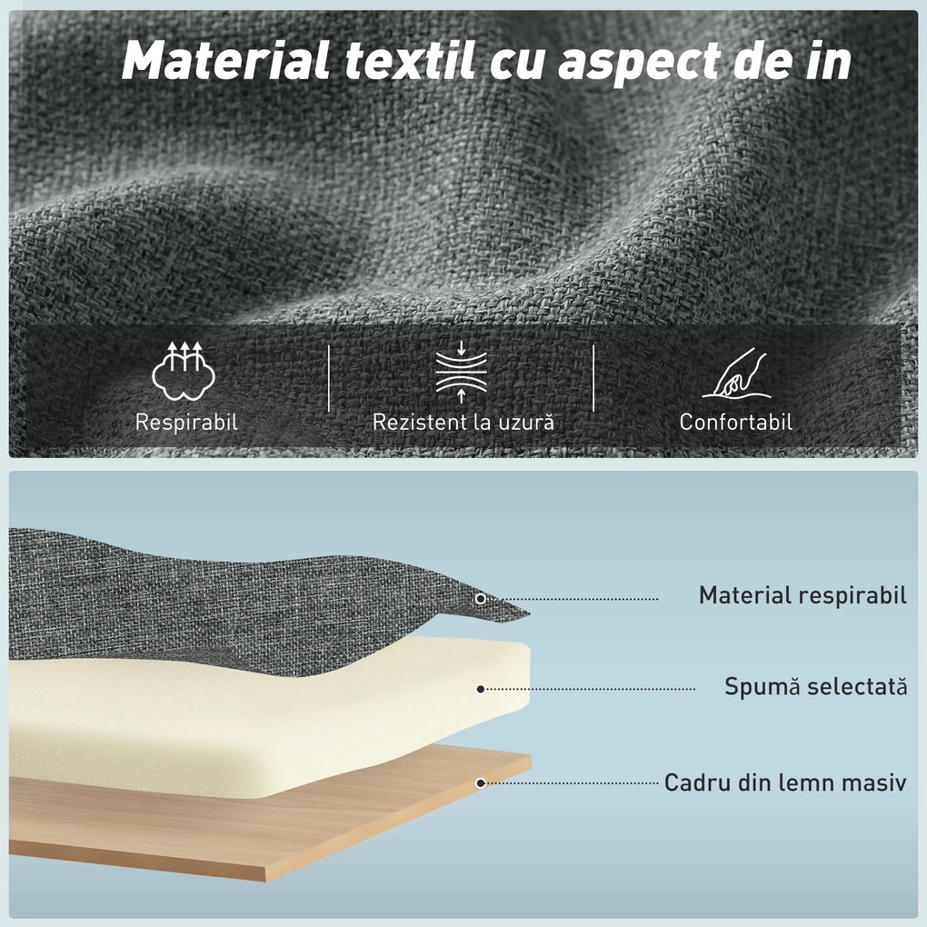 HOMCOM Fotoliu Pat de O Persoană Fotoliu Rabatabil 4-în-1, Gri | Aosom Romania