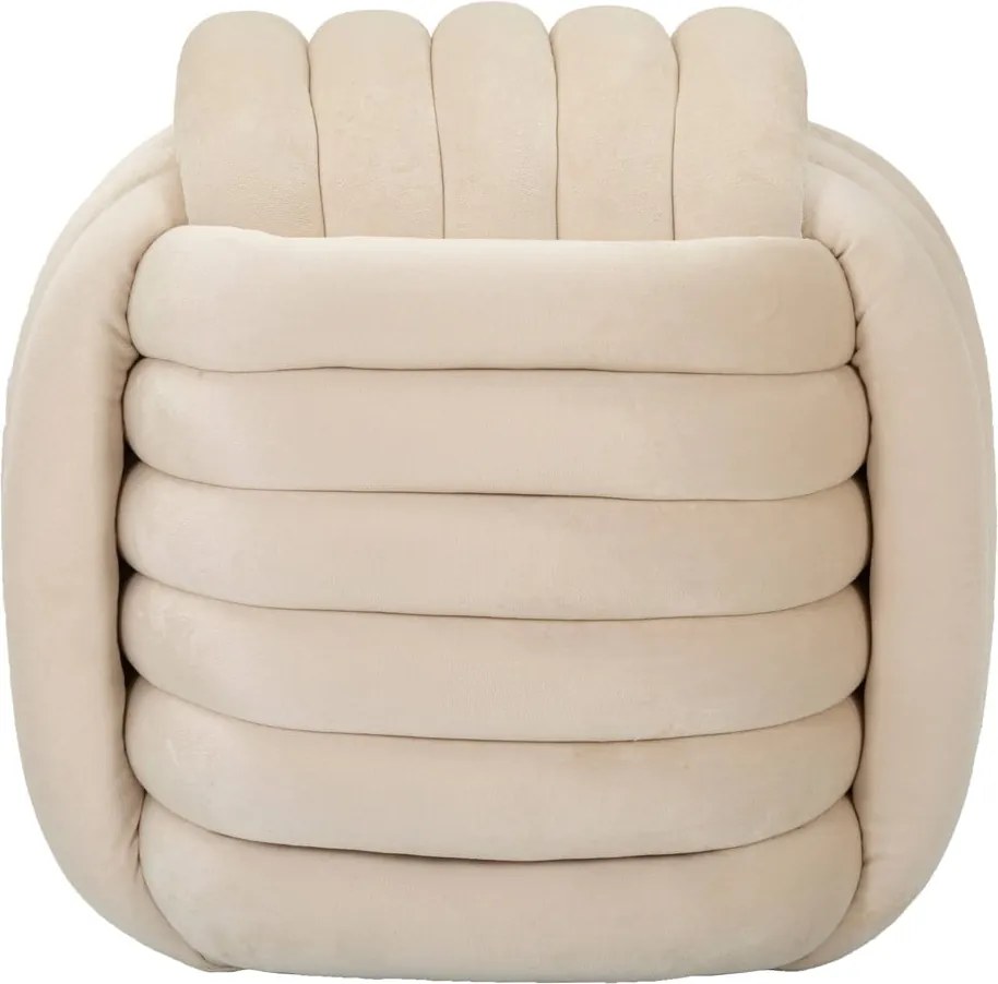 Taburet crem cu tapițerie din catifea Softy – Mauro Ferretti