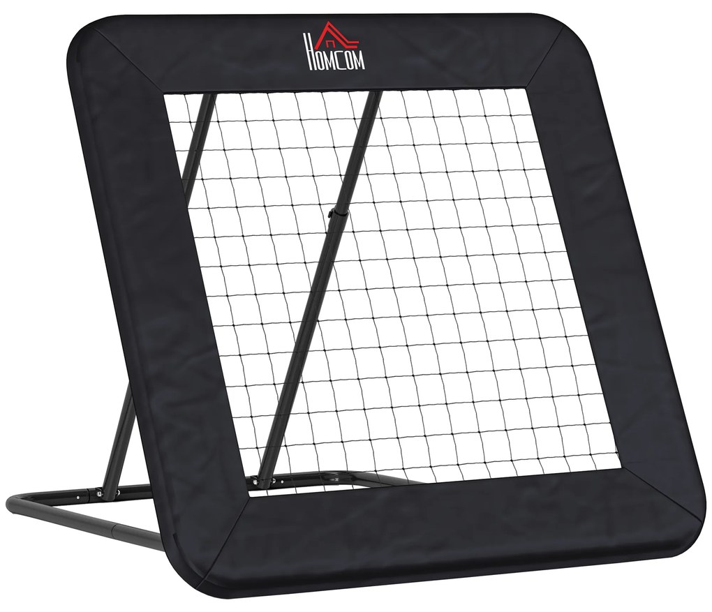 HOMCOM Rebounder Pliabil și Reglabil pentru Fotbal, Baseball și Volei, Plasă de Fotbal, 128x118x108-120 cm, Negru | Aosom Romania