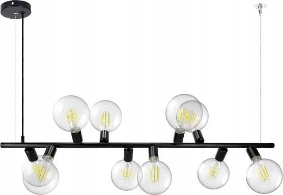 Candelabru pe cablu 10xE27/20W/230V negru