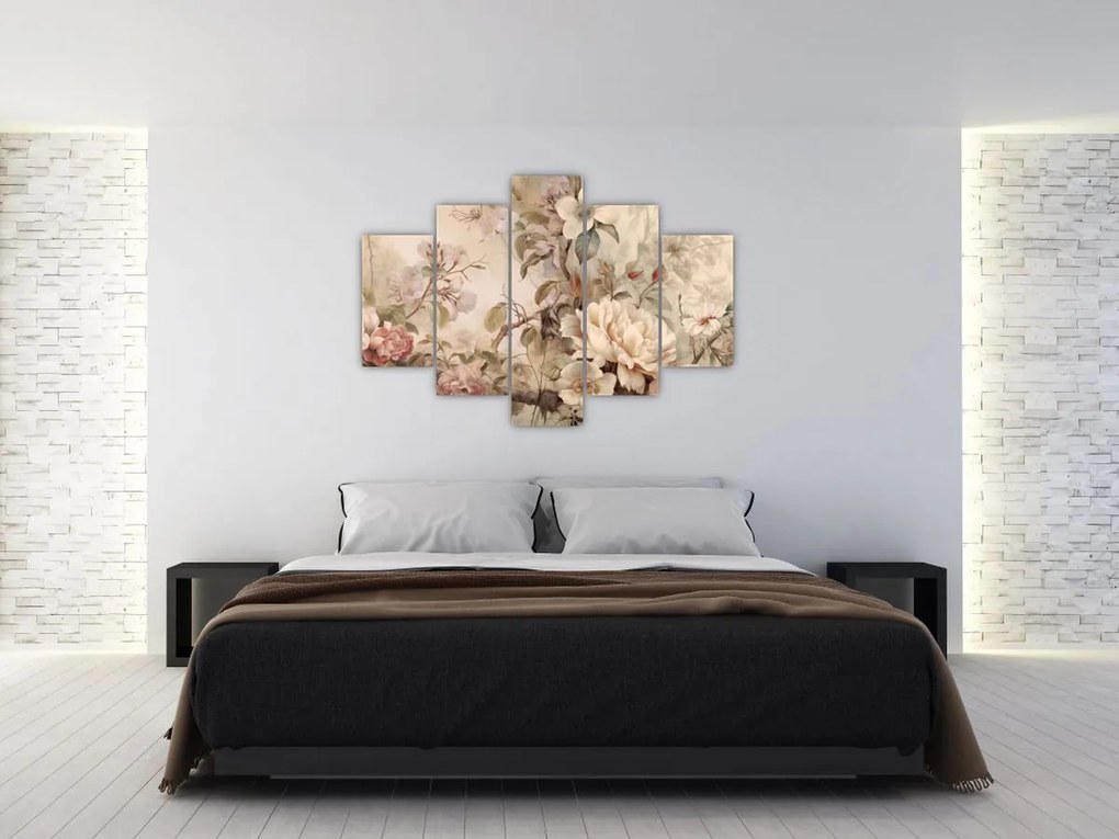 Tablou - Vintage pictura pasăre (150x105 cm)