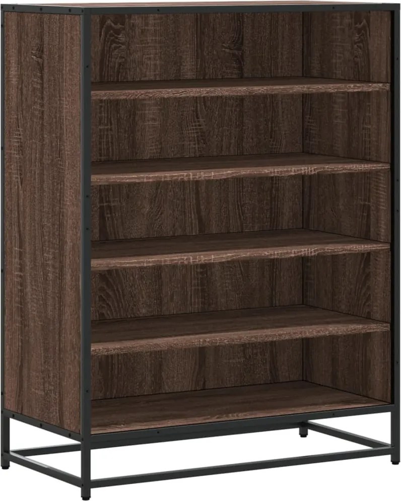 vidaXL Pantofar, stejar maro, 75x38x97,5 cm, lemn prelucrat/metal