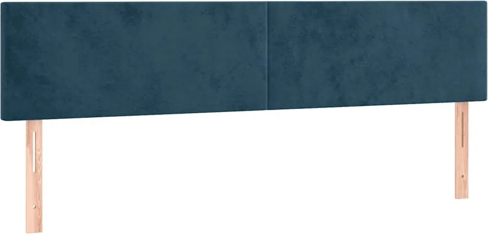 vidaXL Tăblii de pat, albastru închis, 200x5x78/88 cm, catifea