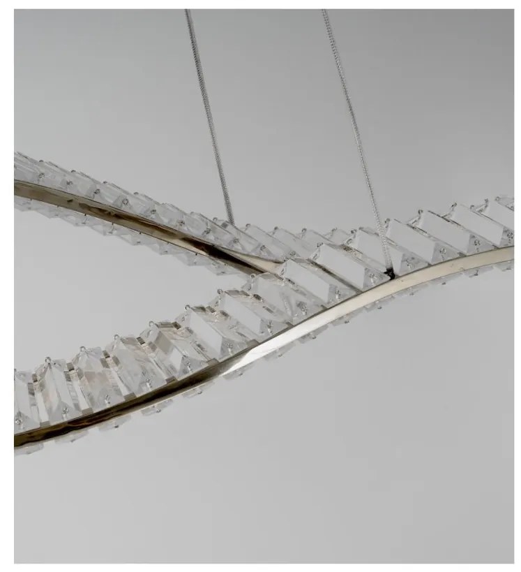 Lustra LED CCT suspendata cu telecomanda SPARK WAVES 120 crom