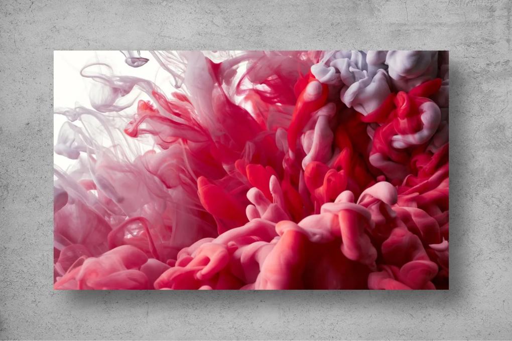 Tapet Premium Canvas - Fum colorat in gri si rosu abstract