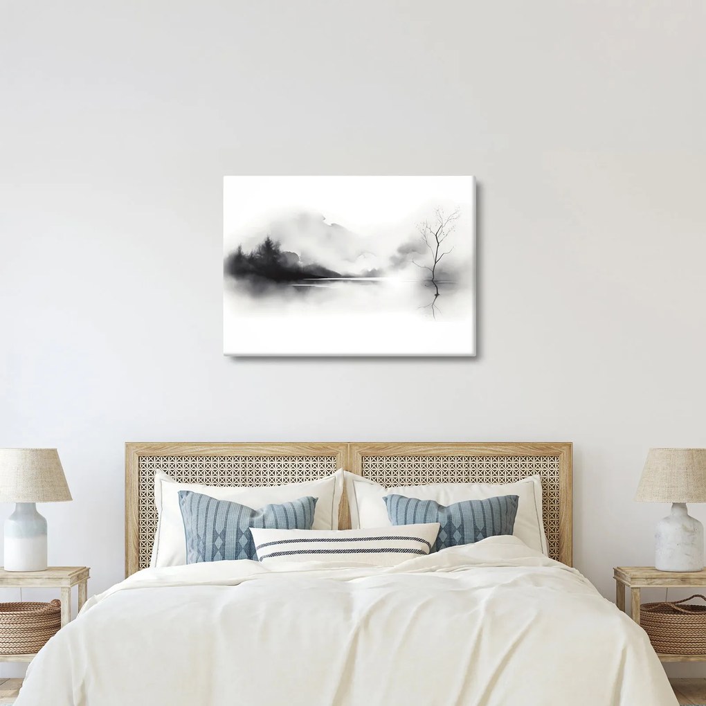 Tablou - pictură cu cerneală de peisaj (70x50 cm)