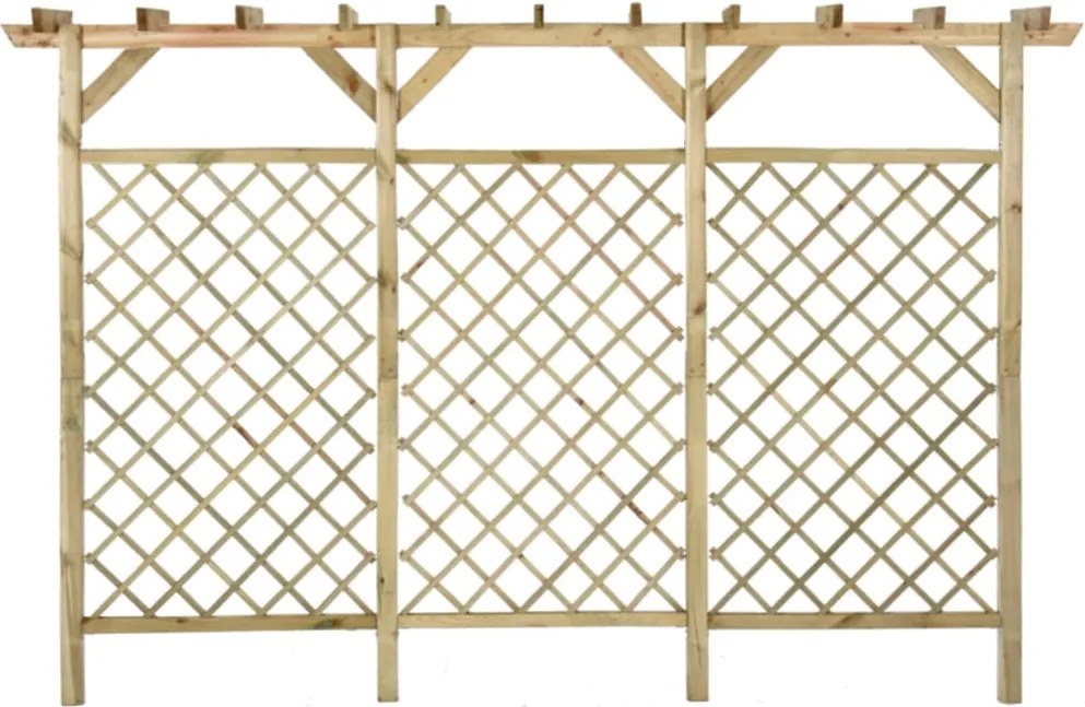 vidaXL Gard de grădină cu zăbrele&pergolă 300x50x200cm lemn pin tratat