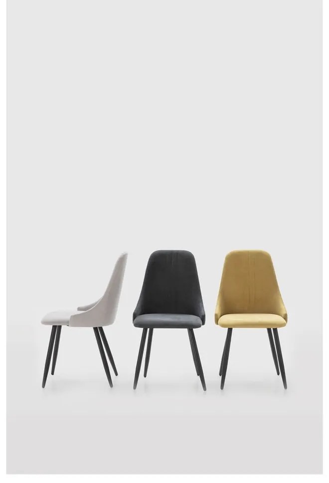 Scaune de dining galbene 4 buc. Mani – Marckeric