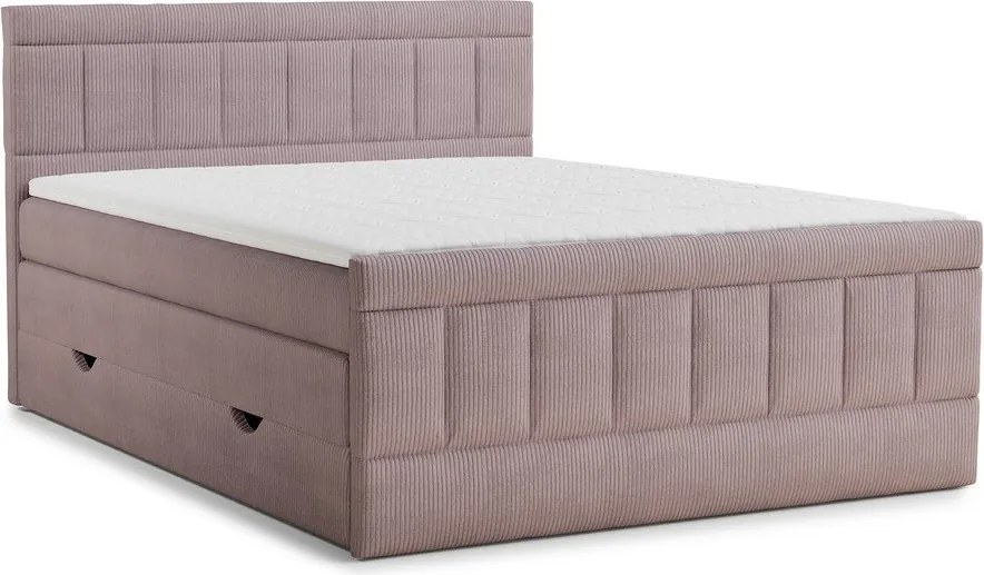 Pat boxspring mov cu spațiu de depozitare 180x200 cm Caya – Maison de Rêve