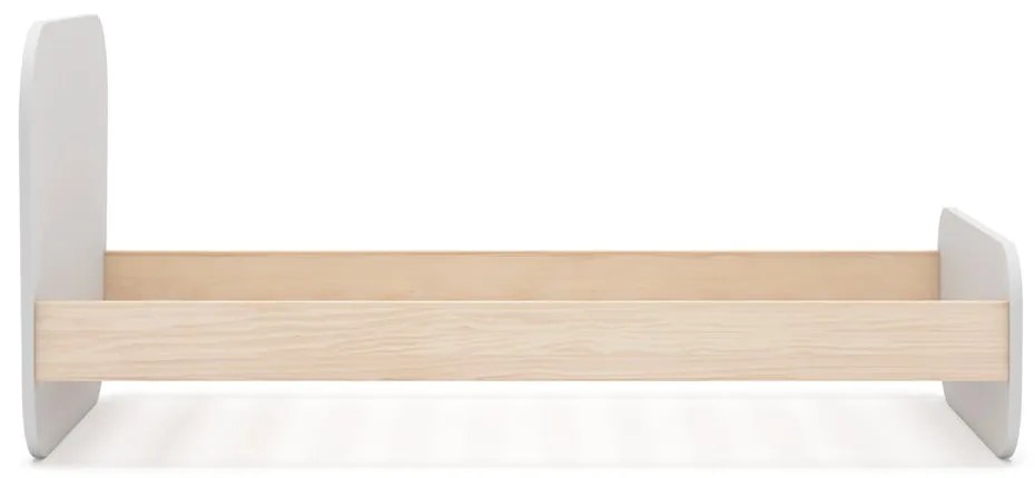 Pat pentru copii alb cu aspect de lemn de pin cu somieră 90x190 cm Esteban – Marckeric