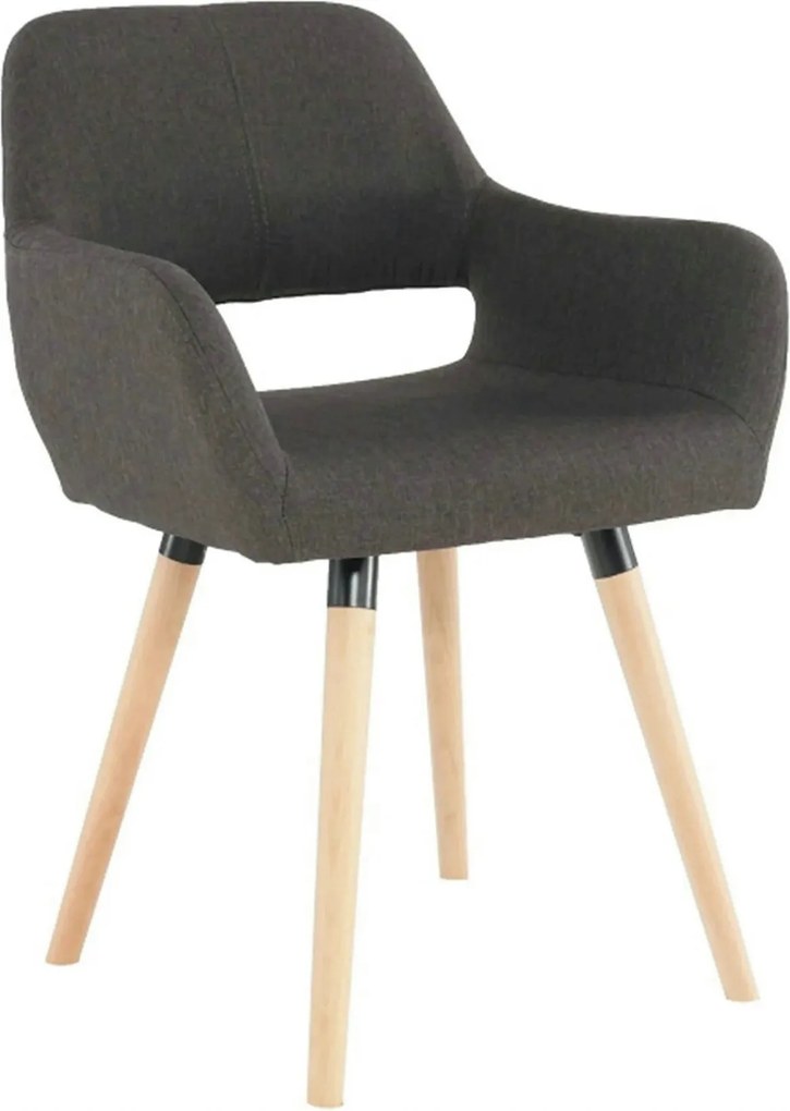 Scaun GODRIC, maro inchis, stofa clasica/lemn, 56x57x78 cm