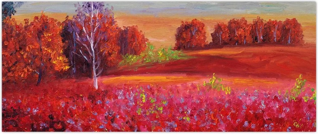 Tablou - Peisaj roșu (120x50 cm)