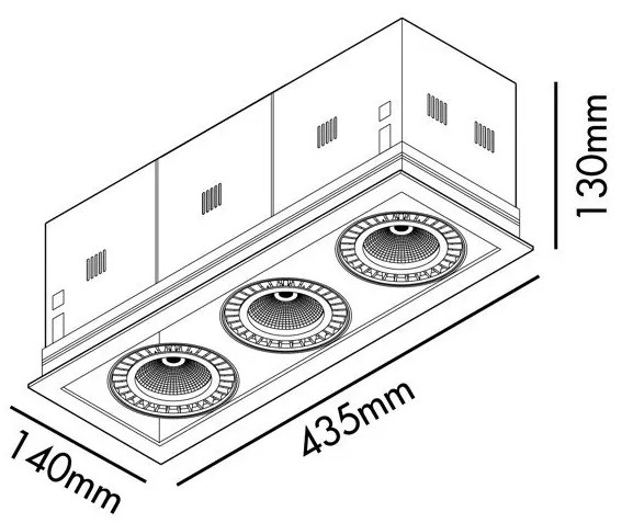 Spot LED incastrabil MINI COLIN-3 White recessed 54-75W 3000K 20°