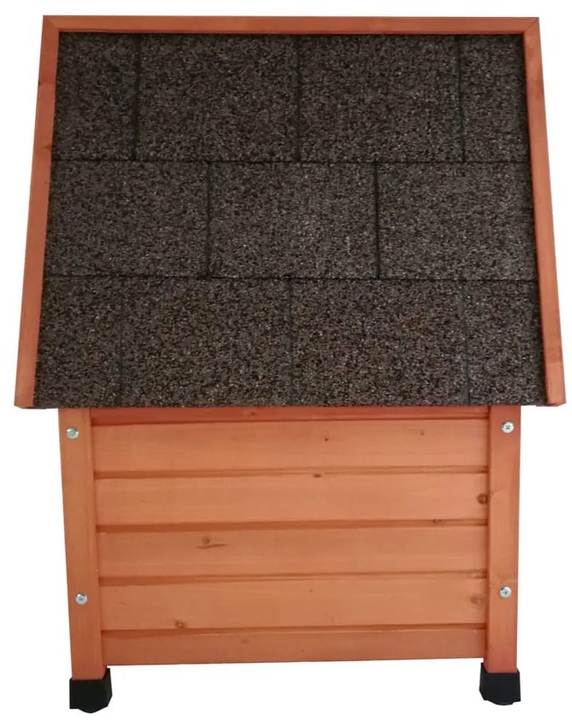 Pet Casa de pisici de exterior, maro, 57x45x43 cm, lemn