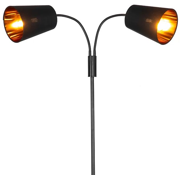 Lampa de podea moderna neagra cu 2 lumini - Carmen