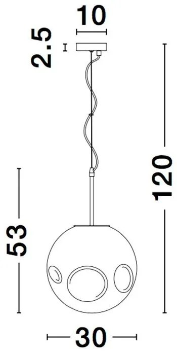 Lustra, Pendul design modern MAYAN, gri fumuriu NVL-9988103