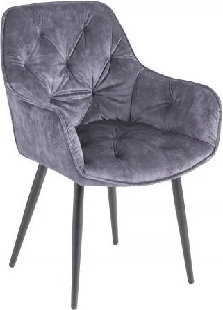 Set 2 scaune moderne Milano catifea gri