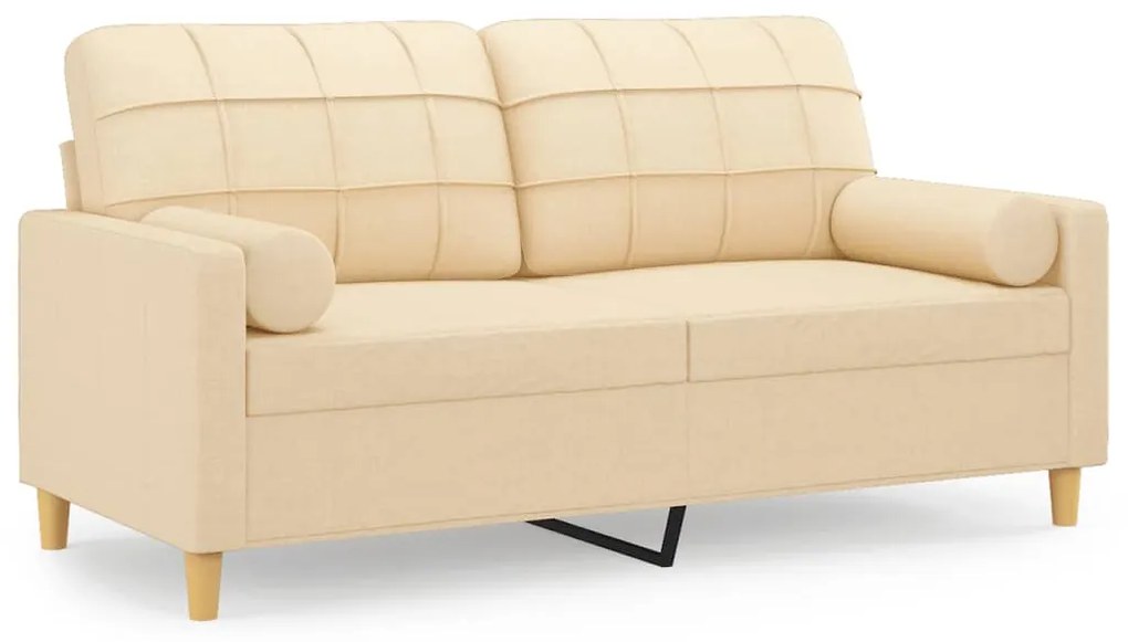 3152921 vidaXL Canapea cu 2 locuri cu perne&pernuțe crem 140 cm textil