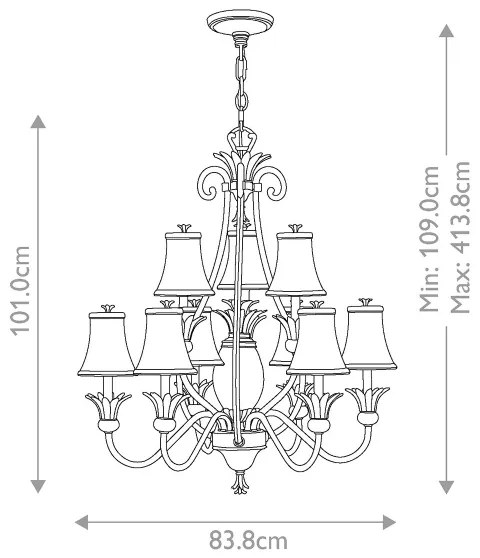 Lustră pe lanț Hinkley HK-PLANT10-PZ PLANTATION 10xE14/40W/230V bronz
