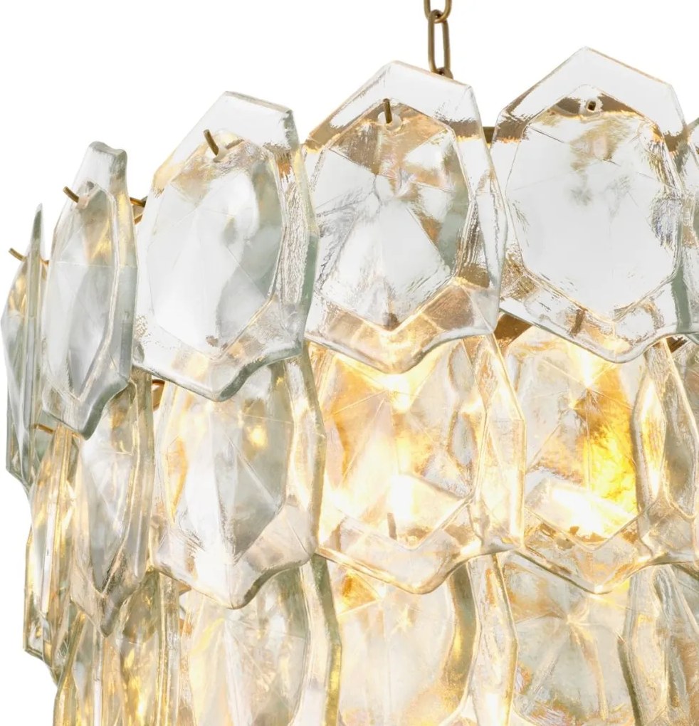 Candelabru LUX, Otel Alama Vintage, Sticla Transparenta, Elias