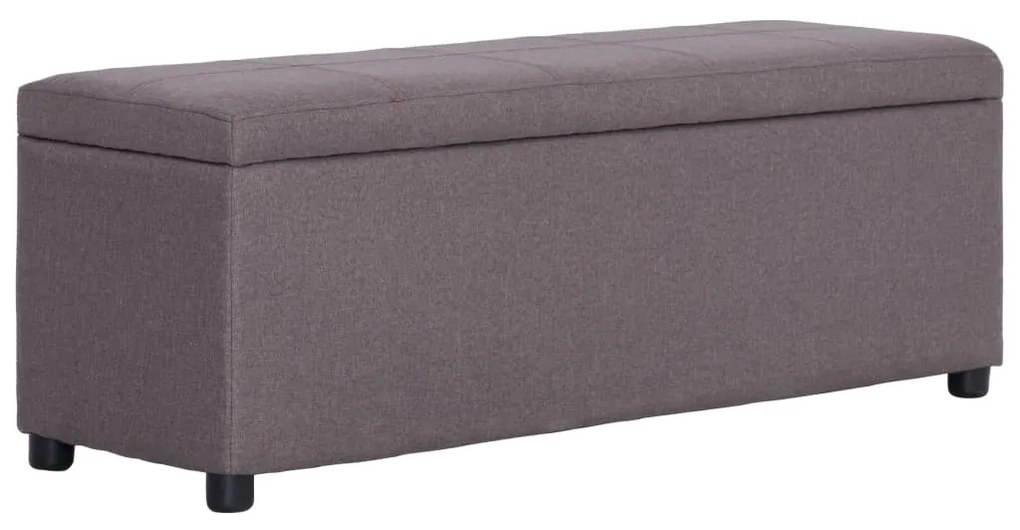 vidaXL Bancă cu compartiment de depozitare gri taupe 116 cm, poliester