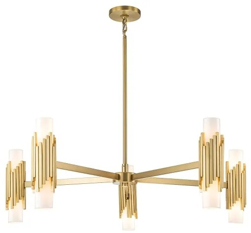 Elstead MARVELE10-AB-OPAL - Lustru pe tijă MARVELE, 10 x E14, 40 W, 230 V, auriu