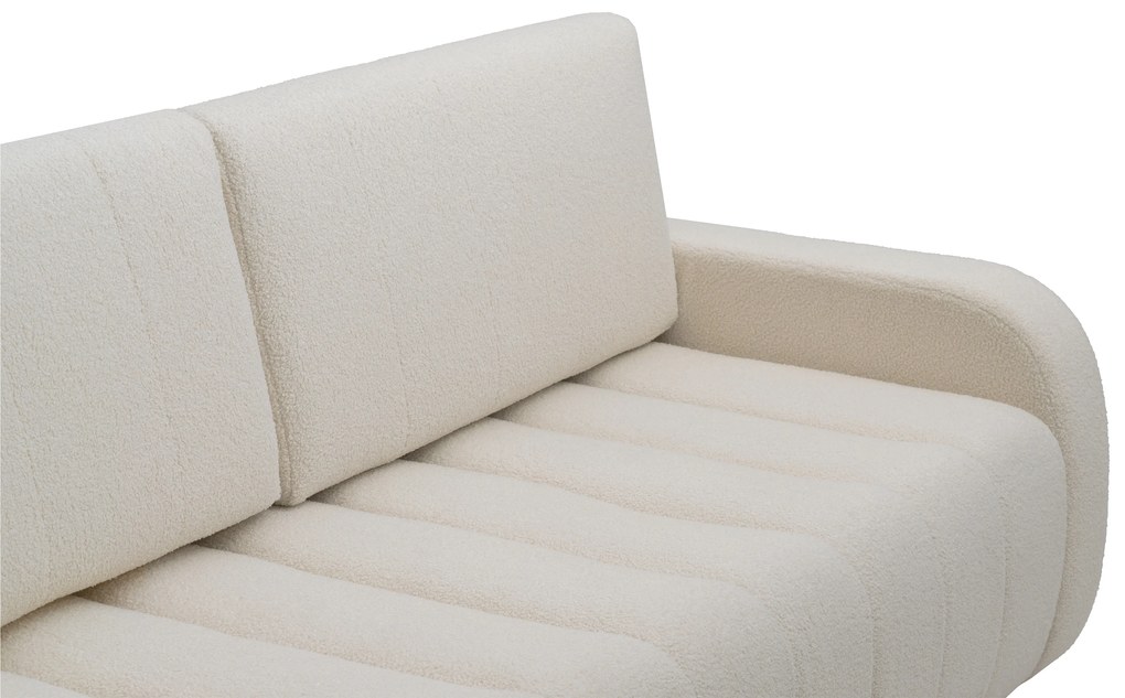 Canapea extensibilă Lapios cu funcție de dormit – tapițerie boucle crem Lambi 8