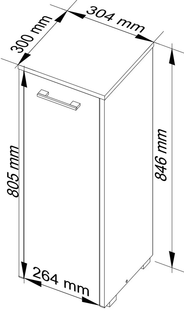Dulap de baie Farid TYP1 (alb + gri). 1070854
