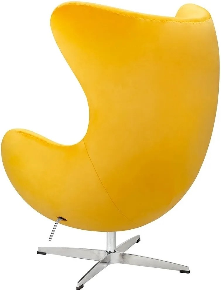 Fotoliu Egg Classic Velvet 77x73x106 cm - galben, catifea, bază din aluminiu