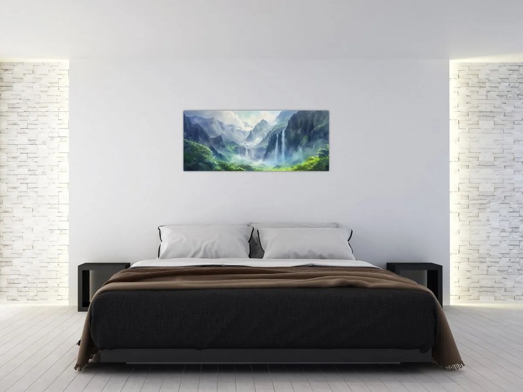 Tablou - Valea cascadelor (120x50 cm)