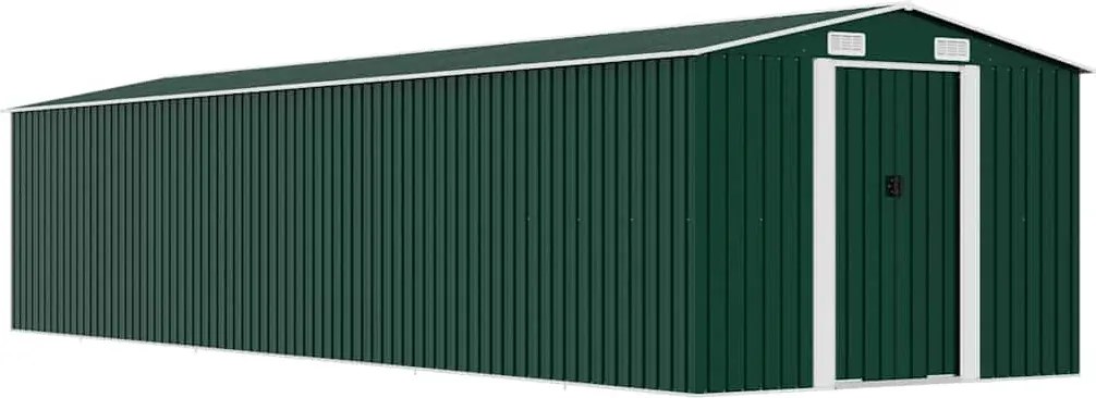 vidaXL Șopron de grădină, verde, 257x990x181 cm, oțel galvanizat