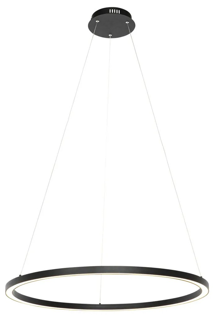 Lampă pendantă inteligentă neagră 80 cm cu LED și RGBW - Girello