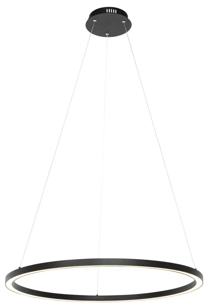 Lampă suspendată inteligentă neagră 80 cm cu LED și RGBW - Girello