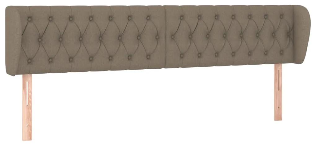 Tablie de pat cu aripioare gri taupe 183x23x78 88 cm textil 1, Gri taupe, 183 x 23 x 78 88 cm
