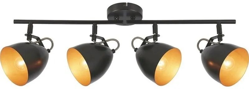 Lustra cu 4 spoturi metal negru LASABEZ