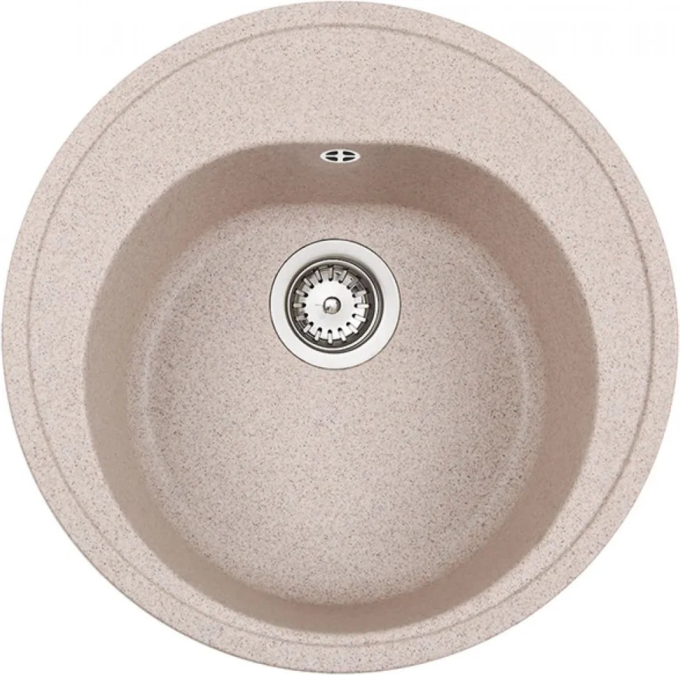 Chiuveta rotunda Teka Centroval 45 TG, Sandbeige, tegranit, 51 cm diametru