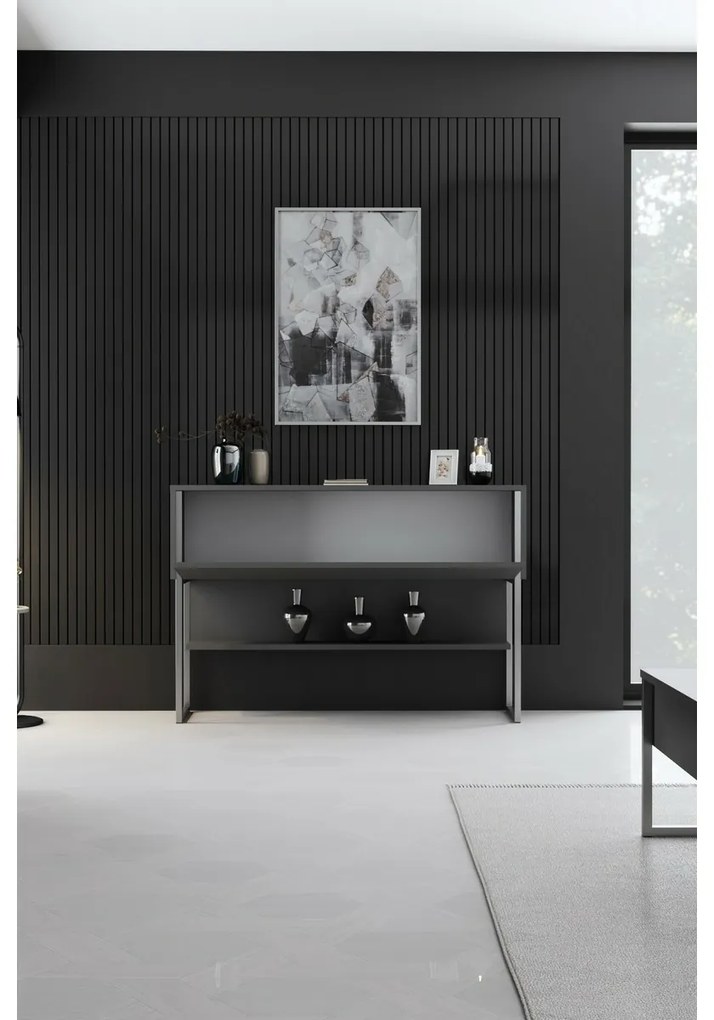 Comodă Luxe Anthracite and Silver