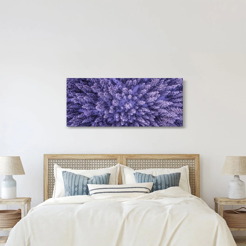 Tablou cu copacii înzăpeziți (120x50 cm)